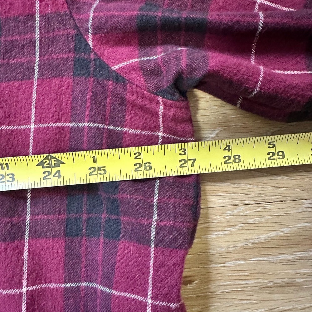 Vtg L.L.Bean Men's Scotch Plaid Flannel Robe Maroon Blue Tartan Cotton Size L - Picture 2 of 8